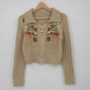 Unbranded Embroidered and Beaded Knit Sweater